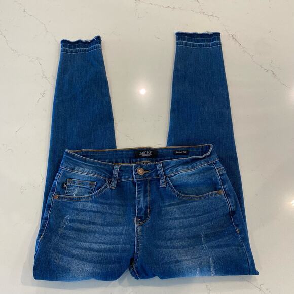 Judy Blue Skinny Fit Jeans With Cheetah Print Distressed size 5/ 27 - Picture 3 of 10